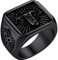 FaithHeart Schwarz Viking Stil Fingerring Punk Retro Wolfkopf Siegelring Bandring Keltisch Ring Herren Schmuck Partnerring für Herren Männer