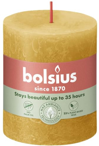 Bolsius Rustikale Blockkerze 80/68 Ocker