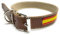 Collar Cuero para Mascotas | Bandera España | Collar Perro | Mascotas | Piel (Cuello DE 26 A 36 CMS., MARRÓN ESPAÑA Centro)