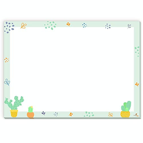 Kaktus Malblock | Kakteen Schreibunterlage | 25 Blatt | DIN A3