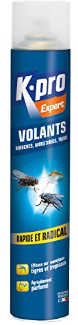 K.PRO Aérosol spécial insectes volants 750ml | Élimine mouches moustiques tigres et tropicaux, effet rapide et radical, agréablement parfumé, usage intérieur