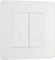 BG Electrical Secondary/Slave Double Touch Dimmer Light Switch, 2 Way, Screwless Front Plate, Evolve, Pearlescent White, PCDCLTDS2W