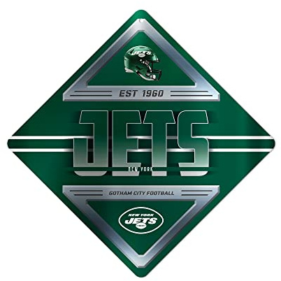 Rico Industries NFL New York Jets Metal Crossing Sing – Heimdekoration, perfekt für Schlafzimmer, Männerhöhle, Garage