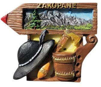 Zakopane Poland Refrigerator Magnet Tourist Souvenir Fridge Decoration 3D Magnetic Sticker Hand Painted Craft Collection
