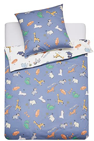 YEPINS Kinderbettwäsche 100x135 Baby Bettwäsche 100% Baumwolle Wendebettwäsche 2teilig Kinder Bettwäsche + Kissenbezug 40x60 cm Mädchen Jungen (Tiere)