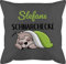 Kissen 50x50 - Schnarchecke Faultier I Geschenk Faultier - 50 x 50 cm - Grau - schnarchkissen lustig Geschenke für schnarcher Schnarchen Motiv bezug Name personalisiertes namensdruck