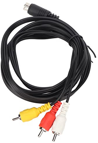 Cavo DIN e Video a 9 Pin, Cavo Stereo Adattatore da 9 Pin a 3 Maschio, Cavo di Estensione Video Composito, per Monitor Ricevitore AV TV, 5,9 Piedi