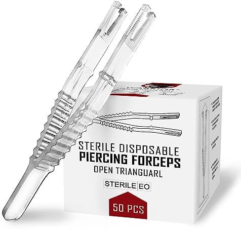 Sterile Disposable Pliers for Piercing Plastic Pliers 50 pcs Warrior Single-use Pliers Open Triangular