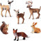 Yunchu Online Woodland Tiere Figuren Mini Tiere Spielzeug Set Wald Tierfiguren Realistisches Tiere Spielzeug mit Hirsch Familie Fuchs Kaninchen Eichhörnchen für Wald Kuchen Topper Party Deko