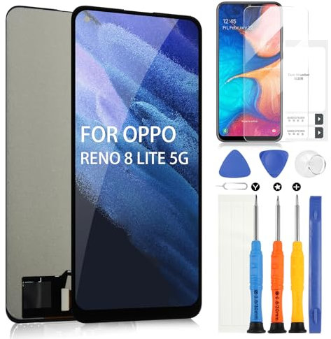 ARSSLY Écran LCD pour Oppo Reno 8 Lite 5G CPH2343 / Reno8 Lite Display pour Reno8 Lite Digitazer Touch Screen Rechange Assembly avec outils (6,43, noir)