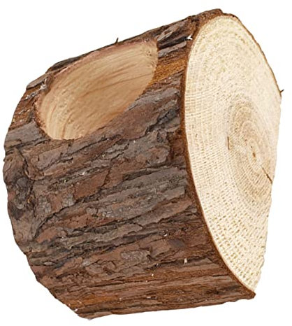 Yardwe Blumentopf Aus Holzstumpf – Rustikaler Übertopf Für Drinnen Und Draußen Perfekter Topf