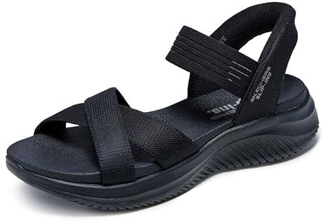 Skechers Damen Ultra Flex 3.0 Never Better Sandale, Black Mesh/Gore, 41 EU