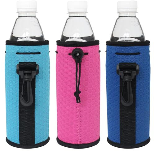 Xumbtvs Water Bottle Sleeves, 3 Pcs Neoprene Insulators Bottle Carrier Holder with Buckles, fits 16-18oz Water Bottle, Glass Bottle, Thermos Bottle(Colorful2)