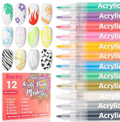 12 Colores Bolígrafo De Uñas, Nail Art Point Grafiti Pen Set, Bolígrafo Para Dibujar Para DIY Dotting, Herramienta De Manicura De Decoración De Belleza De Arte De Uñas, Manicura Regalo Para