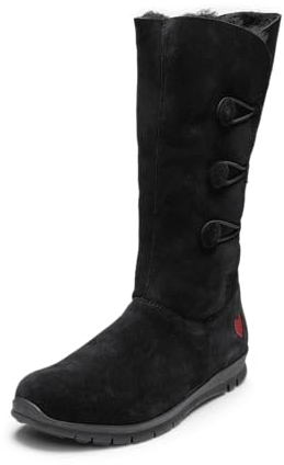 VITAFORM Winterstiefel Damen Gefüttert - Wasserabweisende Winter-Boots Damen - Warme Damen Stiefel Lammfell-Gefüttert für den Winter schwarz 36