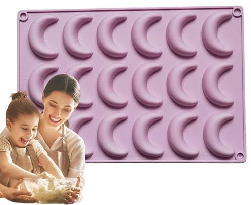 Vanillekipferl Backform, Cake Mould Chocolate, Formen Silikon Schokoladenform, Backblech Antihaft, Silikon-Pudding-Gelee-Eiswürfelform, Halbmondform Mit 18 Mulden, Schokoladen-Dekorationsform