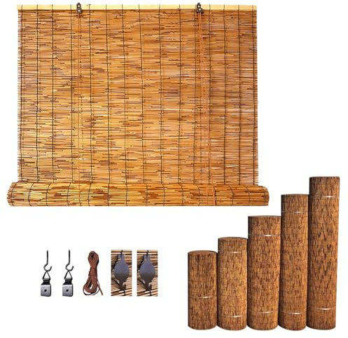 Generic Abat-Jour en Bambou, Extérieur Stores en Bambou, Stores d'extérieur sur Mesure pour Les terrasses, Filtrage de la lumière Rétro Stores Romains Marron