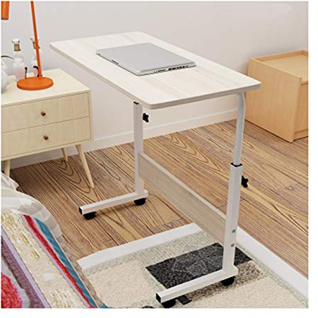 Überbetttisch mit Rädern, mobiler Überbetttisch, mobiler Schoßtisch, Tagesüberbetttisch, für Bett, Sofa, Stillen, Lesen, Esstisch mit Rädern über dem Bett (Farbe: Ahorn, Größe: 80 x 40 cm)