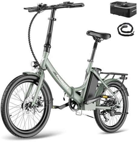 Fafrees F20 Light E Bike Klapprad 20 Zoll, Elektrofahrrad 250W, Pedelec 36V 20Ah Akku, 25km/h E Fahrrad für Herren Damen, Faltrad City Ebike Reichweite bis zu 75-165km (Grün)