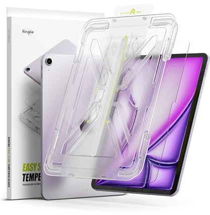 Ringke Verre Trempé Compatible avec iPad Air 11 Pouces 2025 (M3) / 2024 (M2) Easy Slide Tempered Glass Qualité HD Transparent Anti-Rayures 9H Dureté Application Facile Protecteur d'écran - Clear