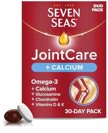 Seven Seas JointCare plus CALCIUM, With Omega-3, Glucosamine, Chondroitin, Vitamins C, D and K, Manganese and Zinc, Food Supplements, 30-Day Pack