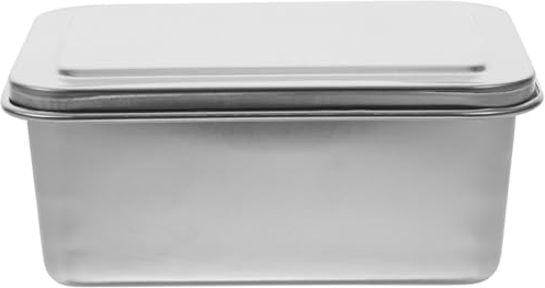 TOPBATHY 8-Inch Cake Pan with Lid, Stainless Steel Deep Baking Tray, Rectangle Cake Tin for Cheesecake, Roasting, and Storage, Ideal for Home Use