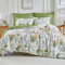 Lekesky 200 Thread Cotton Duvet Cover Double White Bedding Set, Printed Orange Floral and Plants Double Duvet Set with Pillowcases Zip Closure, Cotton Duvet Cover 200x200 cm, White/Printed