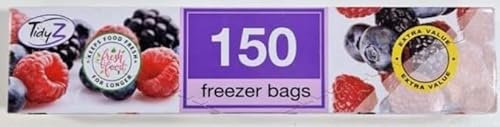 150 Large Food and Sandwich Bags | Fridge Freezer Food Bags Rolls - Kids Sandwich bags | Clear Plastic Food Bags All Types of Food Preservation | KEEP FOOD FRESH