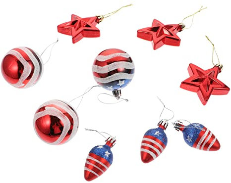 PRETYZOOM 9st Weihnachtskugeln Weihnachtsdeko Partyzubehör Hängende Dekoration Unabhängigkeitstag Hängende Verzierung Dekoration Zum Unabhängigkeitstag Der Usa Hängende Anhänger P.s