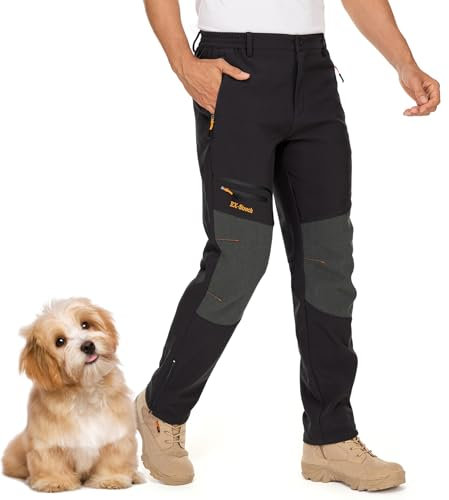 Jogwits Wanderhose Herren Softshellhose Winddicht Winter Outdoorhose Skihose Wasserdicht Snowboardhose Warm Gefüttert Trekkinghose