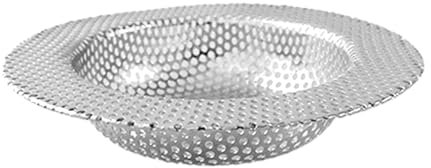 Qukaim Colador de fregadero de cocina, colador de fregadero de cocina, cesta de drenaje de fregadero de acero inoxidable, borde ancho grande, diámetro exterior de 11 cm, colador de drenaje de
