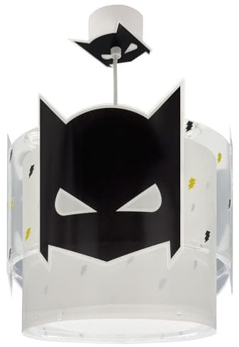 Dalber Lampe kinderzimmer, kinderlampe Pendelleuchte Hängelampe, Deckenleuchte Kinder, Deckenlampe kinderzimmer, Dark Hero Superheld, Schwarz