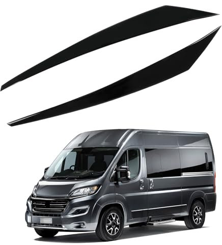 1 Paar Scheinwerfer Augenbrauen Ersatz für Fiat Ducato/Peugeot Boxer/Citroen Relay 2014-2024, Scheinwerfer Augenlid Augenbrauenabdeckung, Scheinwerfer Augenlid Aufkleber