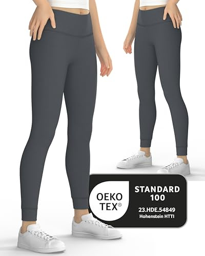 MEDOLY Kinder Thermo Leggings (2er Pack) für Mädchen & Jungen, gefüttert, Herbst Winter