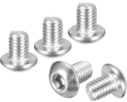 DTGN Lot de 20#10-32x1/4 Vis À Tête Bombée Pour Auto Finition Blanc | À Empreinte Hexagonale, Acier Inoxydable 304, Pour Road Bicycle, Pour Mountain Bike, Pour Motorcycle