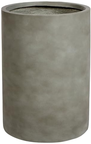 Blumentopf groß MgO grau Betonoptik rund 36x36cm mit Loch In- & Outdoor Eucommia