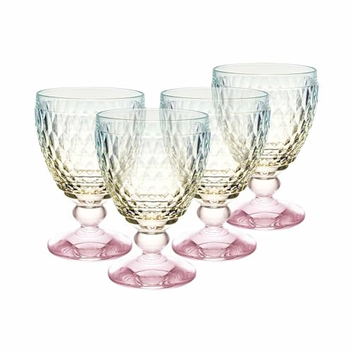 Villeroy & Boch Boston Pearl Rotweinglas 4er Set, Bunt Schimmernd, Spülmaschinenfest, Weinglas, Glas für Rotwein, Buntes Glas, Kristallglas