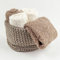 Generico Susanna Home Set 4 Lavette 30x30 - Asciugamano Ospite in Spugna di Cotone - Confezionato in elegante cestino uncinetto (TORTORA)