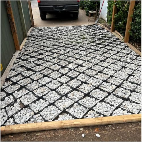 SAFWELAU Paddockplatten Bodenstabilisierungsgitter für Kies & Sand - 5/10cm (2/4 Zoll) Stärke, Ausziehbar & Faltbar für Gartenhänge, Wege & Durchlässige Pflaster(5cm/2 High)