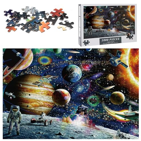 GDJIAJT Puzzle 1000 Teile für Erwachsene und Kinder, Clevere Rätsel, Puzzle Farbenfrohes mit Sonnensystem-Motiv