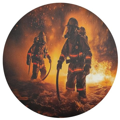 Feuerwehrmann PVC-Tellermatte, hitzebeständig, rutschfest, PVC, abwischbar, 4 Stück