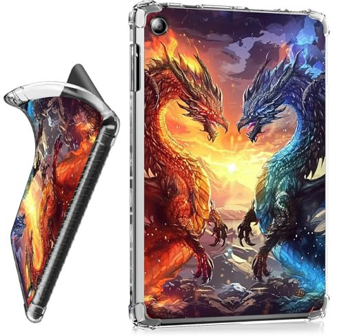 RWUTYTIUL Funda transparente para tablet Amazon Kindle Fire 7 (12ª generación, versión 2022), carcasa protectora transparente a prueba de golpes, ligera, accesorios de TPU para mujeres y hombres