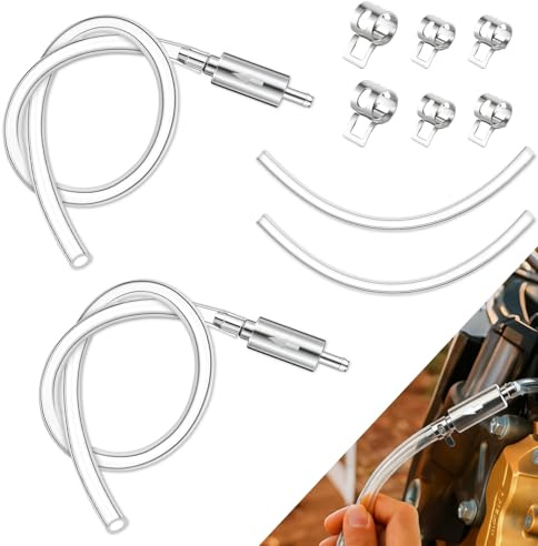 Aisikoo 2 Sätze Bremsenentlüfter, Bremsenentlüftungsgerät Motorrad & Auto, Kupplung Entlüftungsrohr mit Rückschlagventil, Schläuche & Klemmen – Bremse entlüften & Bremsflüssigkeit schnell wechseln
