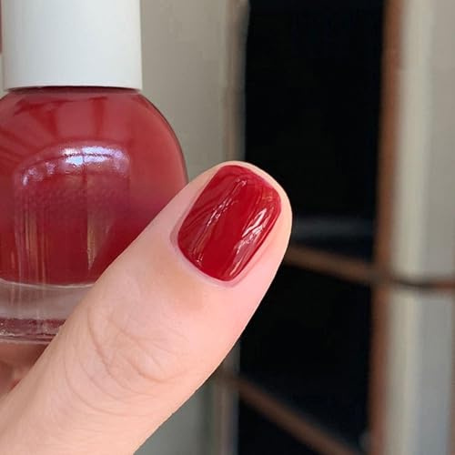 Christmas Red Nail Polish - Cherry Red Nail Polish Quick Dry - High Glossy & Chip Resistant Dark Red nail polish Air Fast Dry - Vegan & Natural Christmas Nail Varnish Manicure Salon DIY