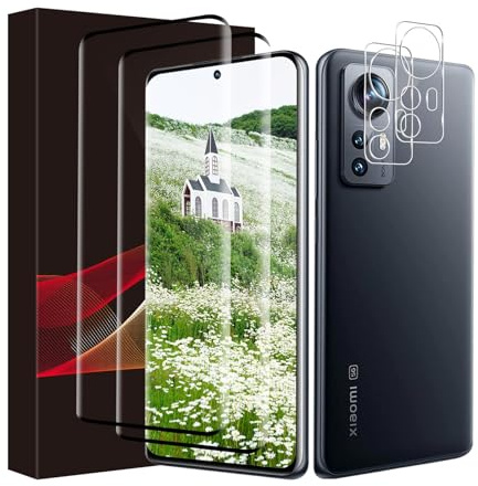Cable Leader 2+2 Stück Schutzfolie für Panzerglas für Xiaomi 12/12X 5G, 9H Härte Bruchsicherheit Dauerhaft Xiaomi 12 Displayschutzfolie, 3D Ultrabeständig Kristallklar Xiaomi 12X Schutzglas