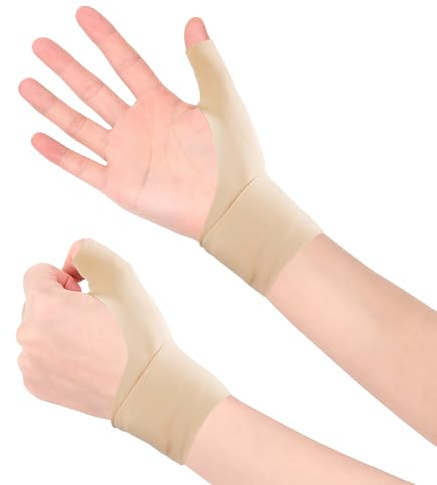JLFDLLYYZQ 1 Paar Daumenbandage Rechts Links Tragen Stützfeder (M) | Flexible Daumensattelgelenk Bandage, Daumenschiene mit Handgelenkband, Daumenorthese für leichte Arthritis Schmerzlinderung
