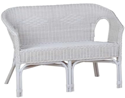 MiaMöbel Sofa Rattan 109x75x58 cm Modern Rattan Weiß