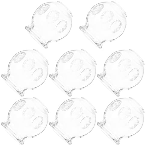 Milisten Lot de 8 Ventouses en Verre Épais pour Thérapie par Ventouses, Petites Tasses sous Vide Transparentes, Outil de Massage Corporel Domestique, Accessoires Anti-dérapants pour Bien-
