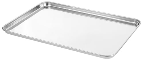 LABRIMP Stainless Steel Baking Tray and Serving Platter, Metal Food Storage Plate for Japanese Style Rice Noodle Rolls, Suitable for Kitchen and Catering