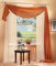Gardinen Set, 2 x Schlaufenschal Voile, transparent, 245x140, Sand, 1 x Voile Querbehang, Freihanddeko, 140x600, Terrakotta, 61000560
